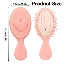 6 Pack Mini Wet Hair Brush, Multicolor Detangling Heart-shaped Hairbrush for Dry and Wet Hair, Small Size Travel Detangler Brush for Women for All Hair Types (Heart Shaped-6Pcs)