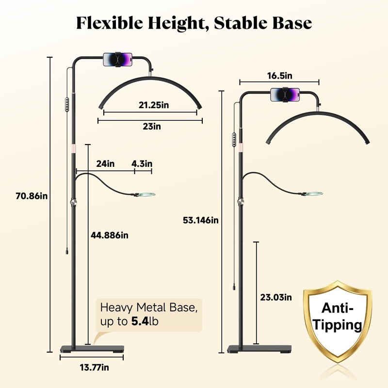 Half Moon Lash Light - Bling Diamond Lash Lamp with