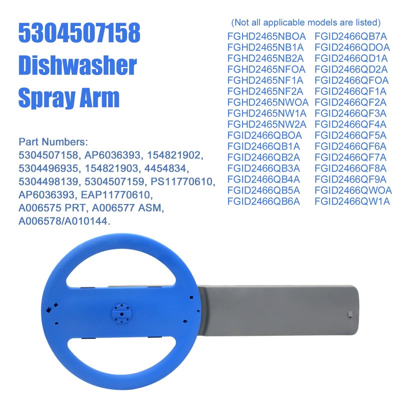 Upgraded 5304507158 5304518968 Dishwashers Lower Wash Arm with 154294101, 154252701