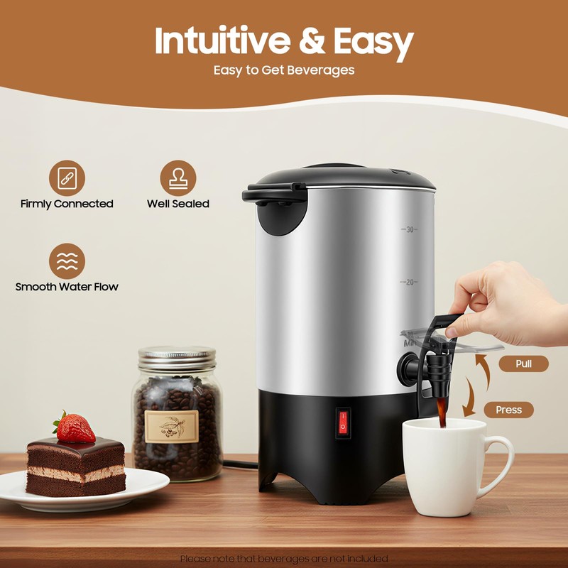 DDBESSIC Coffee Urn 30 Cup, 5.2L/175Oz Commercial Coffee Urns, Stainless
