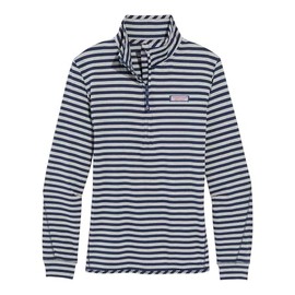 vineyard vines Women's Sankaty Shep Shirt, Navy/Grey Stripe