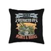 Easily Distracted By Plants And Books Retro Gardening Lover Throw