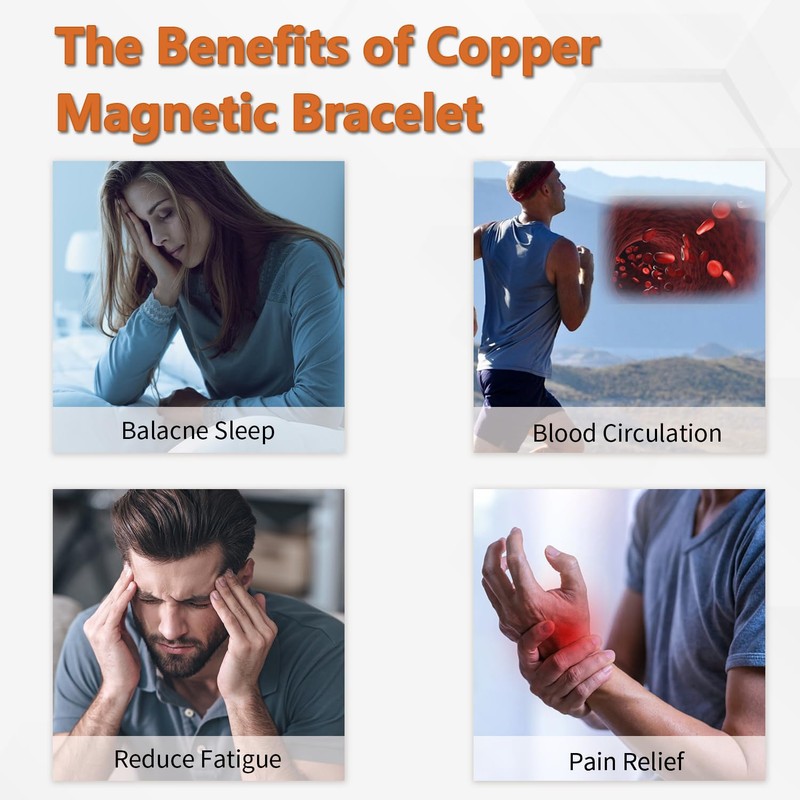 MagEnergy Copper Bracelet for Men 3X Magnetic Bracelets 99.99% Pure