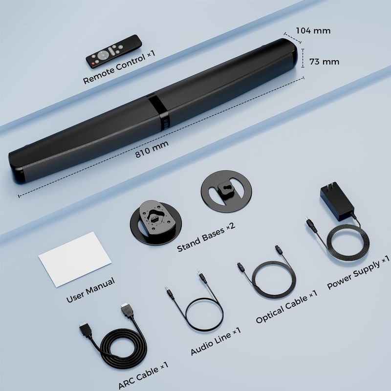 MZEIBO Sound Bar, 90W Soundbar for Smart TV, Bluetooth/ARC/Optical/AUX Connect,