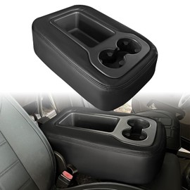 F FINEC Jump Seat Armrest Cover Compatible with Chevy Silverado GMC Sierra Tahoe Avalanche Suburban Yukon Yukon XL 2007 2008 2009 2010 2011 2012 2013 2014 Center Console Cover with Zipper Design