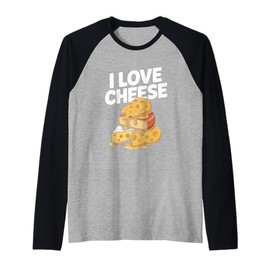 I Love Cheese Funny Cheese Enthusiast Humor Raglan Baseball Tee