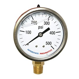 MaxLLTo Replacement 500 PSI 2-1/2 Inch Diameter 1/4 Inch NPT Bottom Mount Pressure Gauge for Interstate Pneumatics G7022-500