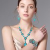 TOEECY Jewellery Set for Women and Girls Turquoise Pendant Necklace