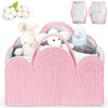 Maxuni Cotton Rope Diaper Caddy Basket Pink
