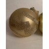 Holiday Living 2 Large 6” Christmas Tree Balls Plastic Gold