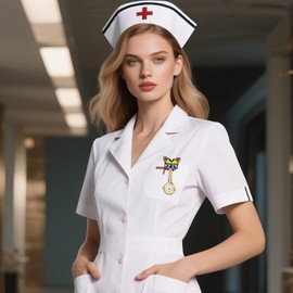 OIDEA Nurse Fob Watches for Women: Color Butterfly Decorated Medical Nursing Watch Numbers Easy Read Analog Quartz Auxiliary Clip On Fob Watch for Doctor Nurse