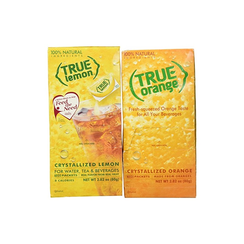 True Lemon and True Orange Dispenser Packets 100ct (2pk Variety)