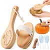 Wooden Vegetable Brush Set with Handle, Potato Scrubber for Fruits