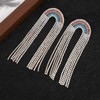 Rhinestone Rainbow Pride Earrings for Women Colorful Long Rhinestone Sparkle