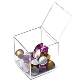 LOVPLAY Acrylic Box with Lid Clear Container Transparent 5 mm Thickness Acrylic Hinge Lid Box Clear Dryer Sheet Dispenser for Laundry Organization and Storage Laundry Room Decor