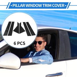 VekAuto 6 Pcs Door Pillar Window Trim for Kia Forte K3 2019-2024 Black Front Rear Left Right Anti Scratch Sticker Pillar Posts Door Outer Exterior Cover