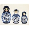Half a Donkey The Blue Russian Dolls (Matryoshka) Large Cotton