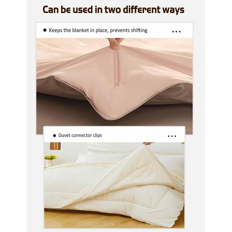 Fizzest Duvet Snaps to Hold Comforter，Duvet Clips Fasteners Inside，Hacks to
