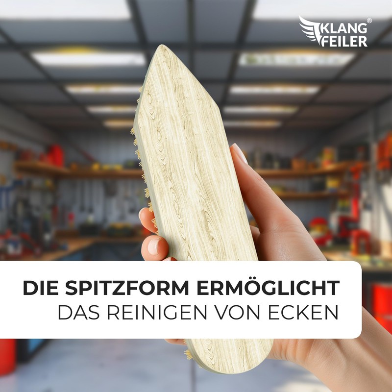 Klangfeiler® 2 Wooden Scrubbing Brushes, Hard and Very Hard, Made