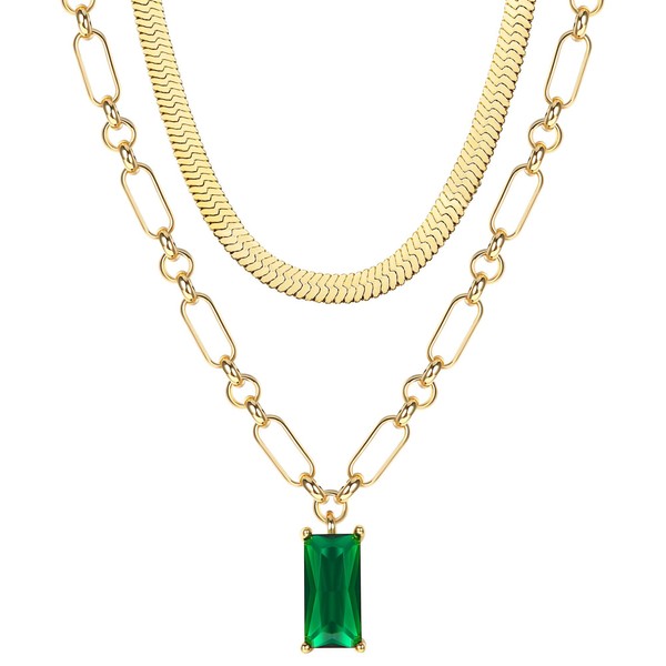 ZELORES Layered Choker Necklaces For Women 14k Gold Plated Dainty