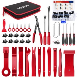 Nilight Trim Removal Tool 88Pcs, Auto Push Pin Bumper Retainer Clip Set Fastener Terminal Remover Tool Adhesive Cable Clips Kit Car Panel Radio Removal Auto Clip Pliers, 2 Years Warranty