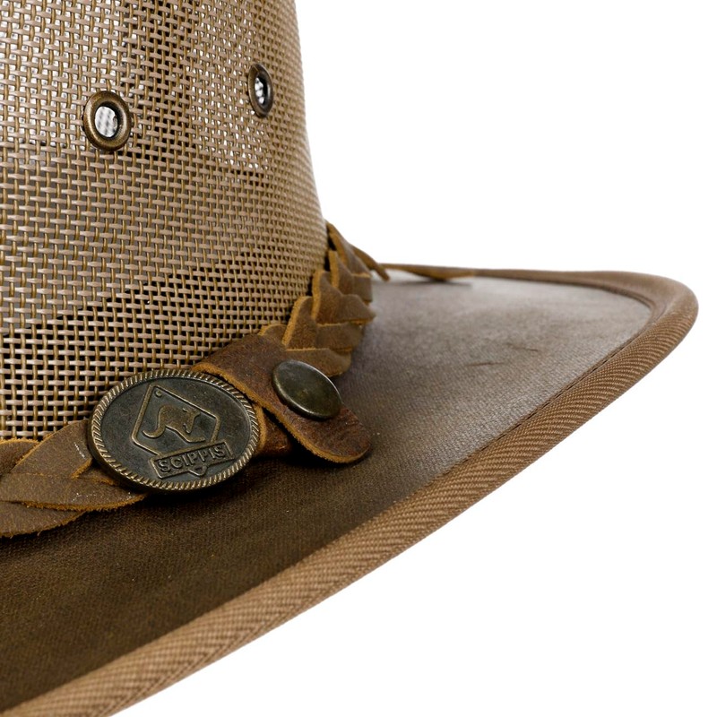 SCIPPIS Brandon Leather Cowboy Hat, Hickory