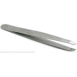 SE Stainless Steel Slanted Tip Eyebrow Plucking Hair Removal Tweezers 3 13/16"