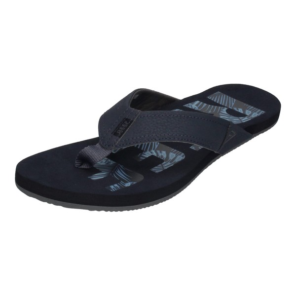 Reef Men's Flip Flop Sandal, Palms Blue, 8