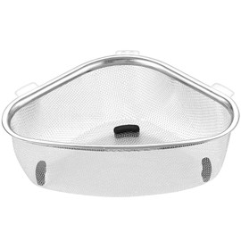 Triangle Corner Strainer Triangular Sink Drain Basket for Kitchen Multi-Functional Corner Strainer, No Punching Required for Draining Fruits and Vegetables