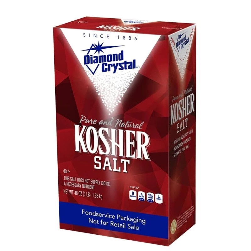 Diamond Crystal Pure and Natural Kosher Salt, 48 oz