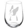 MIP Wine Glass Goblet Boston Terrier Face (17 oz Stemless)