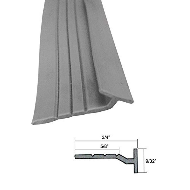 Angled Gray Framed Shower Door Tear-Away Strike Vinyl - 36"