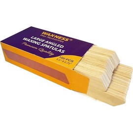 Waxness Body Waxing Wooden Angled Spatula Applicator 100 Pk