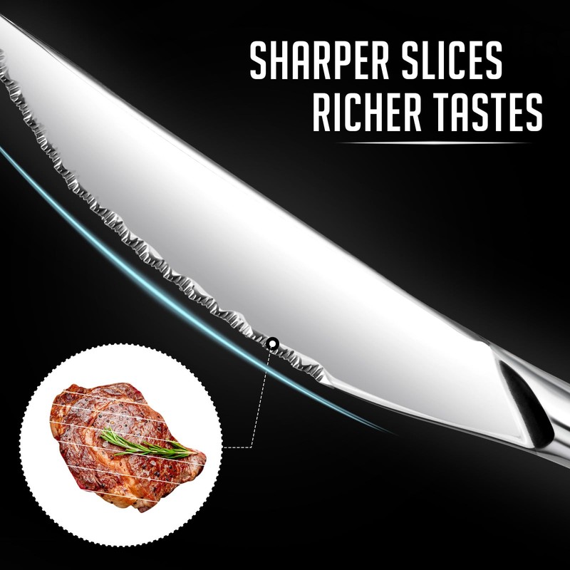 Nice Kitchen Steak Knives Set of 10, Sharp Serrated Steak