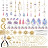 UVHNCBV 200Pcs Crystal Suncatcher Kits Hanging Chandelier Crystals Prisms Parts