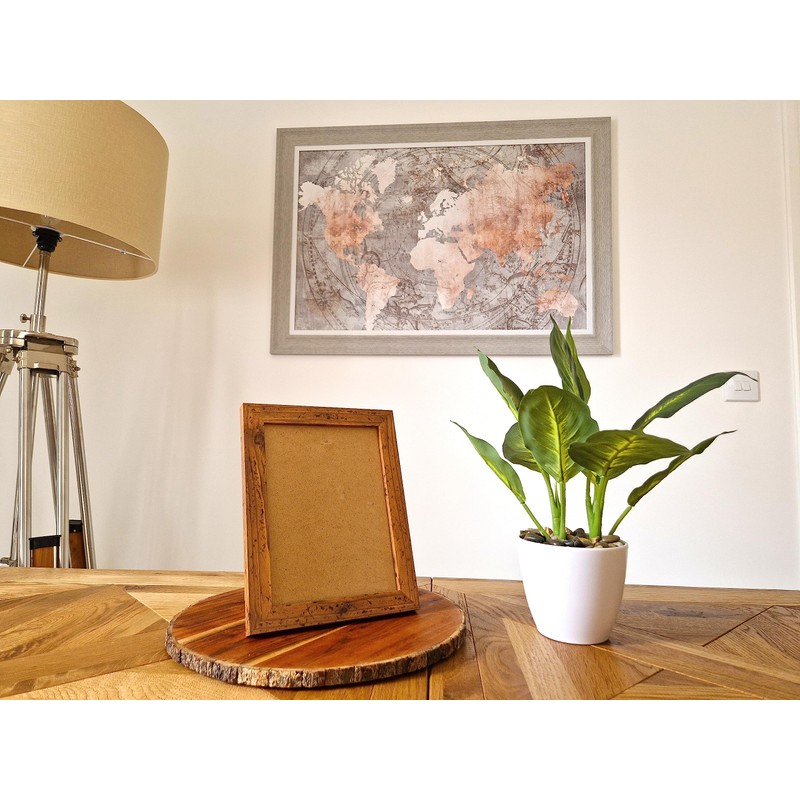 Aryllis 10x8 Photo Frame, Rustic Brown, Free-Standing and Wall Hanging