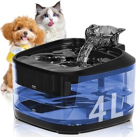 4L/135oz Bebedero para Gato con Luz LED, Fuente de Agua para Gatos y Perros de Gran Capacidad