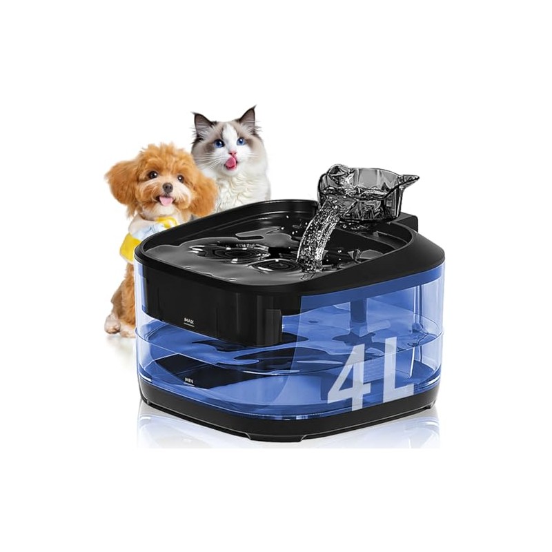 4L/135oz Bebedero para Gato con Luz LED, Fuente de Agua
