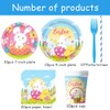 70PCS Easter Themed Tableware, Easter Party Tableware Set, Rabbit Themed