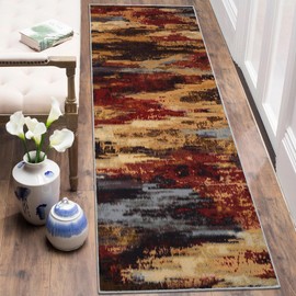 CAROMIO 2x6 Long Hallway Runner Rug Machine Washable Kitchen Runner Rug Colorful Modern Abstract Area Rug Indoor Throw Floor Carpet for Living Room Bedroom Laundry, 2' x 6' Multi/Red