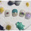 [Ar] My friend in the fish tank, handmade nail tip,