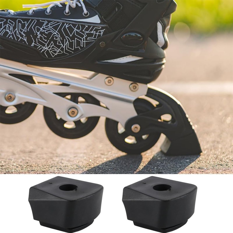 Enwye 2Pcs Black Universal Skate Brake Pads Durable Replacement Parts