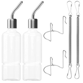 JVHLOV Drinking Bottle for Rodents, Hanging Automatic Pets Water Bottles, No Drip Pets Water Bottles, Rodent Drinker, No Drip for Rabbits, Guinea Pigs, Hamsters (Clear)