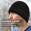 Oversize XXL Mens Beanie Hat for Big Heads 23.6"-25.6", Large