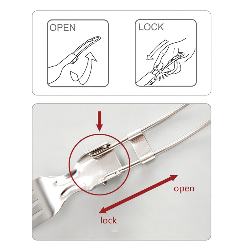 Outdoor Portable Tableware Set Folding Stainless Steel Spoon Fork Knife