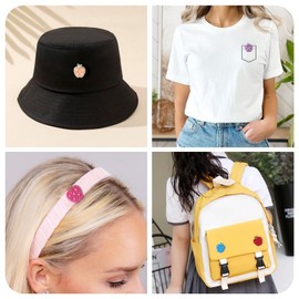 Beadthoven 20Pcs Apple Rhinestone Iron on Patches Colorful Glitter Fruits Sew on Patch Appliques Embroidered Badge Applique Patch Embellishment for Clothes Jeans Hats Hair Accessories DIY Crafts