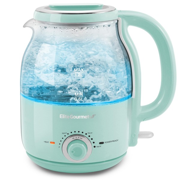 Elite Gourmet EKT1220M 1.2L Electric BPA-Free 1200W Glass Kettle, Temperature