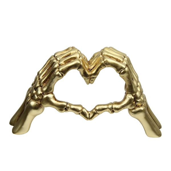 Suerhatcon Heart Gesture Sculpture Decoration, Gold Hand Gestures Statue Decoration