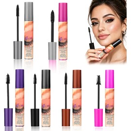 6PCS Varios cepillos 4 En 1 Mascara De Pestañas A Prueba De Agua 24 Horas Efecto Volumen No Grumos Antimanchas Para Uso Diario Cualquier Ocasión