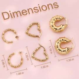 Gold Bamboo Hoop Earrings For Women: Bamboo Hip Hop Earring Woman 90s - Gold Door Knocker Hoops Earrings For Women - Soul Jewelry Bamboo Earrings 80s - Gold Plated Bamboo Hoop Earrings Small